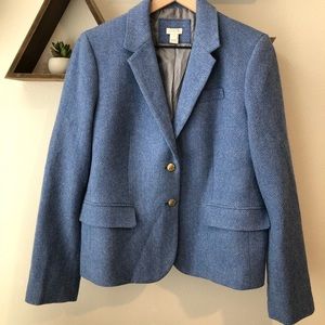 J. Crew Factory Herringbone Wool Schoolboy Blazer